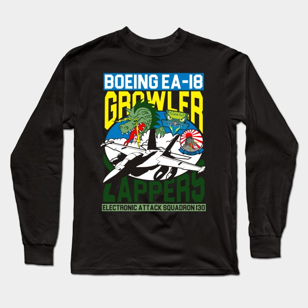 VAQ-130 Zappers - EA-18 Growler Long Sleeve T-Shirt by MBK